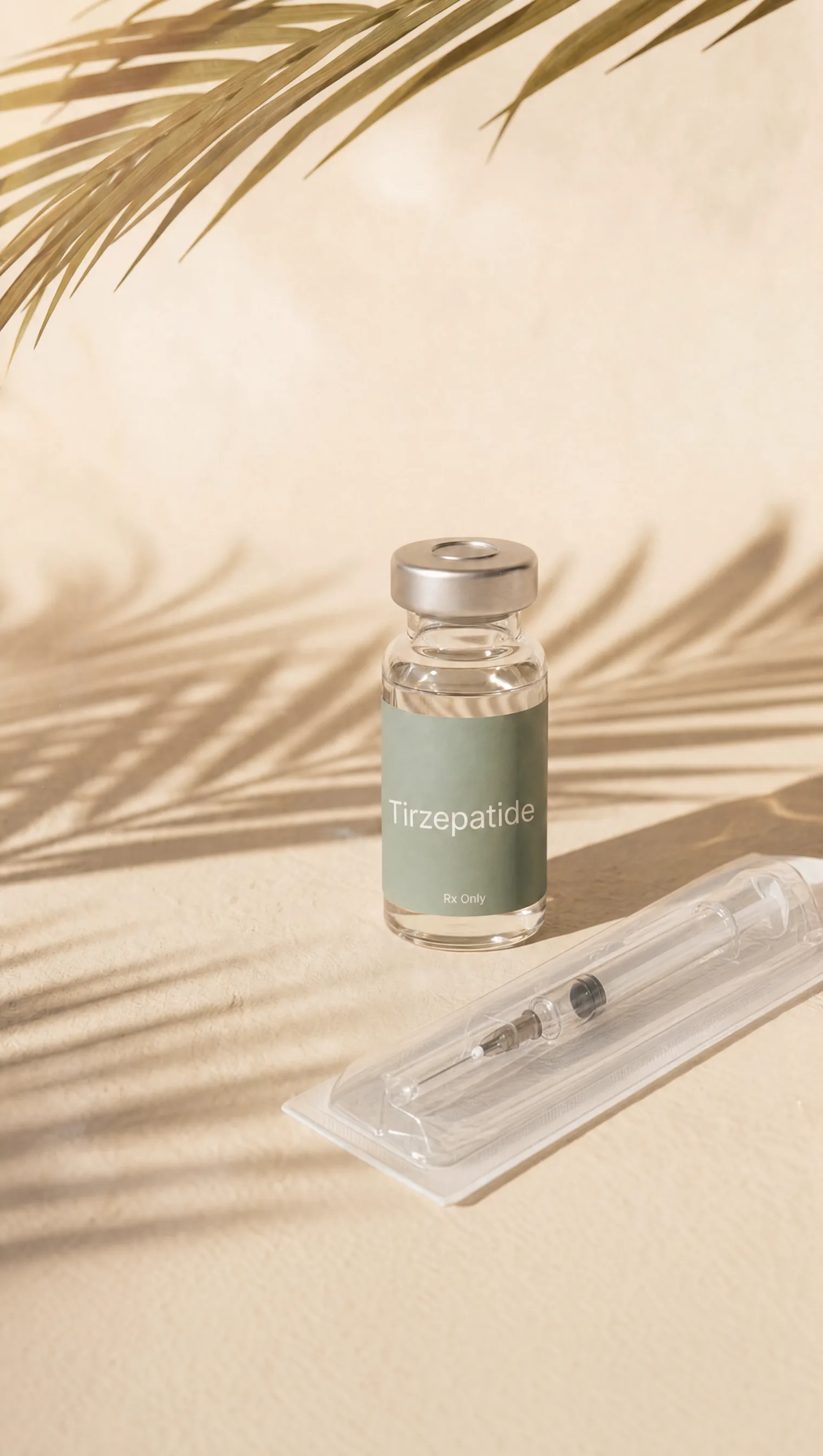 Compounded tirzepatide vial and pre-filled syringe — a tirzepatide online prescription, delivered.